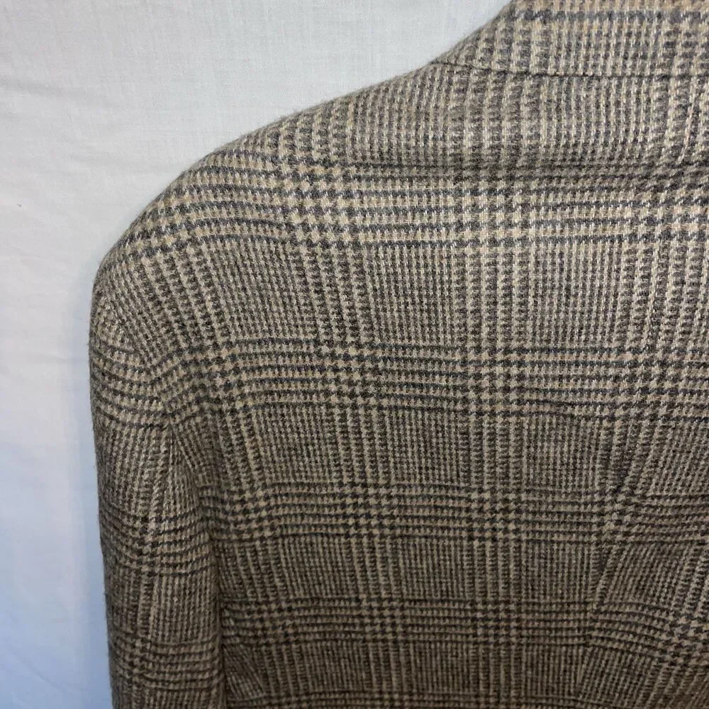 Orvis Men’s Dress Blazer Size 42L Gray Houndstooth Plaid Going Out Party